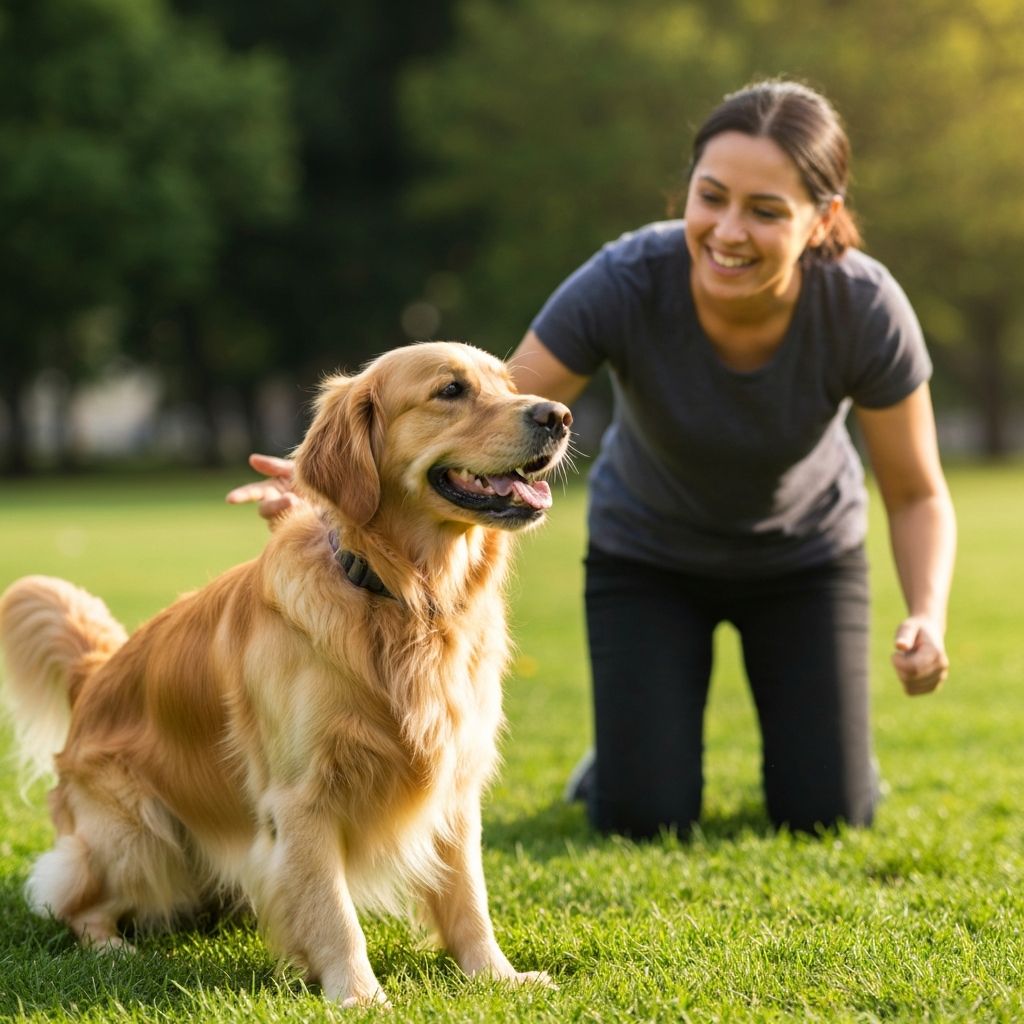 Happy dog in training